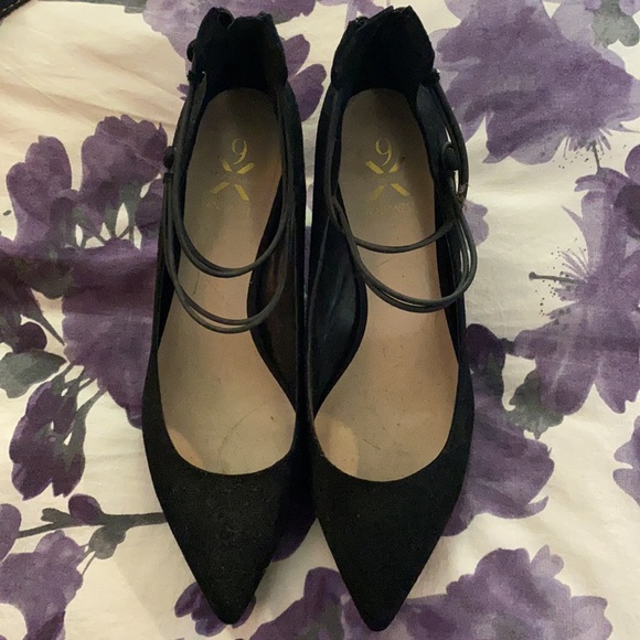 Nine West Black Suede Formal Heels - Picture 3 of 5